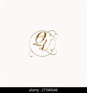 QU uniquely wedding logo symbol of your marriage and you can use it on your wedding stationary Stock Vector