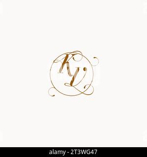 KV uniquely wedding logo symbol of your marriage and you can use it on your wedding stationary Stock Vector