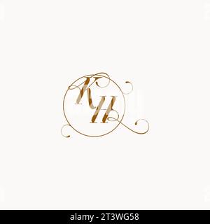 KH uniquely wedding logo symbol of your marriage and you can use it on your wedding stationary Stock Vector