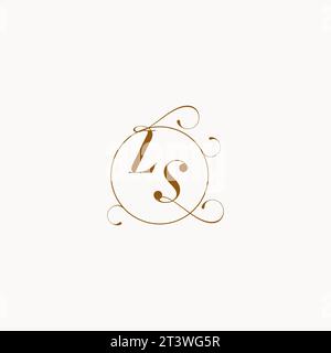 LS uniquely wedding logo symbol of your marriage and you can use it on your wedding stationary Stock Vector