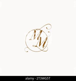 MM uniquely wedding logo symbol of your marriage and you can use it on your wedding stationary Stock Vector