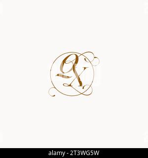 QX uniquely wedding logo symbol of your marriage and you can use it on your wedding stationary Stock Vector