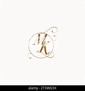 MK uniquely wedding logo symbol of your marriage and you can use it on your wedding stationary Stock Vector