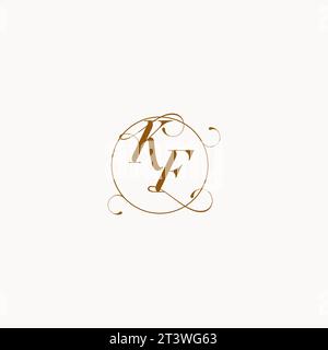 KF uniquely wedding logo symbol of your marriage and you can use it on your wedding stationary Stock Vector