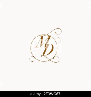 MD uniquely wedding logo symbol of your marriage and you can use it on your wedding stationary Stock Vector