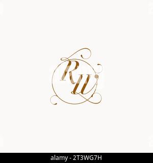 RW uniquely wedding logo symbol of your marriage and you can use it on your wedding stationary Stock Vector
