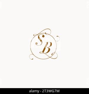 SB uniquely wedding logo symbol of your marriage and you can use it on your wedding stationary Stock Vector