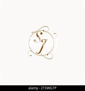 SJ uniquely wedding logo symbol of your marriage and you can use it on your wedding stationary Stock Vector