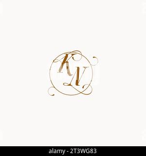 KN uniquely wedding logo symbol of your marriage and you can use it on your wedding stationary Stock Vector