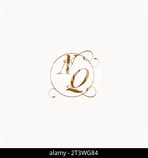 NQ uniquely wedding logo symbol of your marriage and you can use it on your wedding stationary Stock Vector