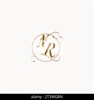 NR uniquely wedding logo symbol of your marriage and you can use it on your wedding stationary Stock Vector