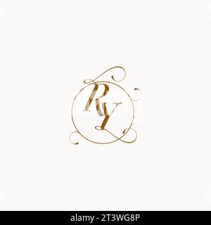RY uniquely wedding logo symbol of your marriage and you can use it on your wedding stationary Stock Vector