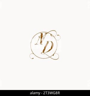 ND uniquely wedding logo symbol of your marriage and you can use it on your wedding stationary Stock Vector