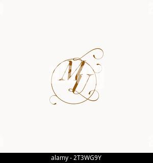 MU uniquely wedding logo symbol of your marriage and you can use it on your wedding stationary Stock Vector