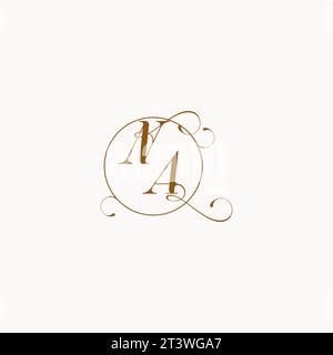 NA uniquely wedding logo symbol of your marriage and you can use it on your wedding stationary Stock Vector
