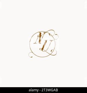 NU uniquely wedding logo symbol of your marriage and you can use it on your wedding stationary Stock Vector