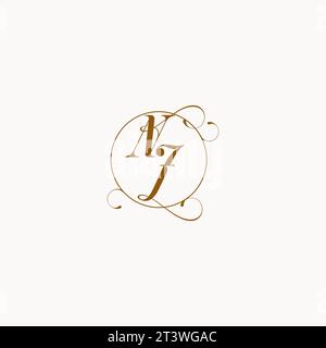 NJ uniquely wedding logo symbol of your marriage and you can use it on your wedding stationary Stock Vector