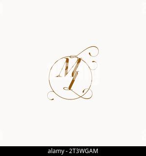 MI uniquely wedding logo symbol of your marriage and you can use it on your wedding stationary Stock Vector