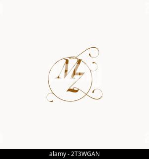 MZ uniquely wedding logo symbol of your marriage and you can use it on your wedding stationary Stock Vector