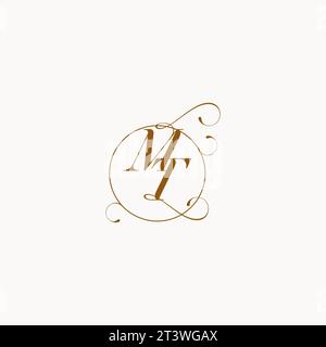 MT uniquely wedding logo symbol of your marriage and you can use it on your wedding stationary Stock Vector