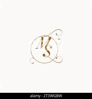 MS uniquely wedding logo symbol of your marriage and you can use it on your wedding stationary Stock Vector