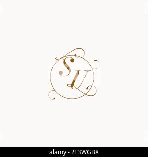 SU uniquely wedding logo symbol of your marriage and you can use it on your wedding stationary Stock Vector