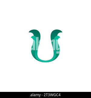 Letter U Growth Leaf Logo. U Leaf Organic Logo Stock Vector