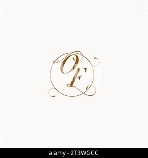 OF uniquely wedding logo symbol of your marriage and you can use it on your wedding stationary Stock Vector