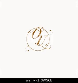 OU uniquely wedding logo symbol of your marriage and you can use it on your wedding stationary Stock Vector