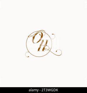 OH uniquely wedding logo symbol of your marriage and you can use it on your wedding stationary Stock Vector