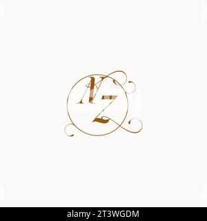 NZ uniquely wedding logo symbol of your marriage and you can use it on your wedding stationary Stock Vector