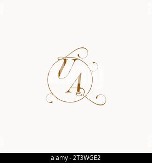 UA uniquely wedding logo symbol of your marriage and you can use it on your wedding stationary Stock Vector