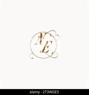 NE uniquely wedding logo symbol of your marriage and you can use it on your wedding stationary Stock Vector