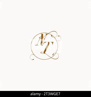 NT uniquely wedding logo symbol of your marriage and you can use it on your wedding stationary Stock Vector