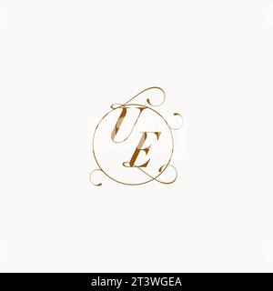 UE uniquely wedding logo symbol of your marriage and you can use it on your wedding stationary Stock Vector