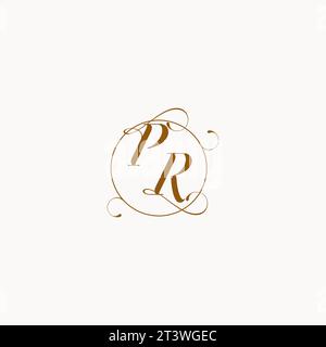 PR uniquely wedding logo symbol of your marriage and you can use it on your wedding stationary Stock Vector
