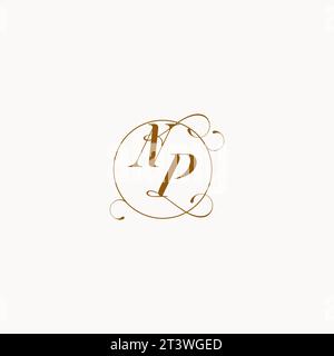 NP uniquely wedding logo symbol of your marriage and you can use it on your wedding stationary Stock Vector