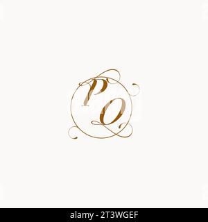 PO uniquely wedding logo symbol of your marriage and you can use it on your wedding stationary Stock Vector