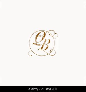 QB uniquely wedding logo symbol of your marriage and you can use it on your wedding stationary Stock Vector