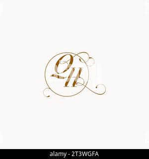 QH uniquely wedding logo symbol of your marriage and you can use it on your wedding stationary Stock Vector
