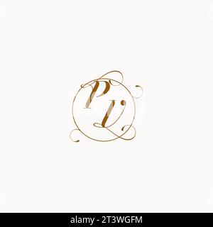 PV uniquely wedding logo symbol of your marriage and you can use it on your wedding stationary Stock Vector