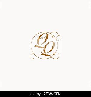 QQ uniquely wedding logo symbol of your marriage and you can use it on your wedding stationary Stock Vector