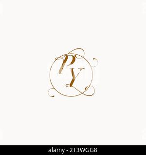 PY uniquely wedding logo symbol of your marriage and you can use it on your wedding stationary Stock Vector