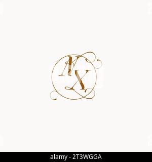 NX uniquely wedding logo symbol of your marriage and you can use it on your wedding stationary Stock Vector