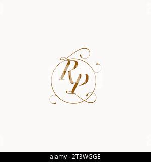 RP uniquely wedding logo symbol of your marriage and you can use it on your wedding stationary Stock Vector