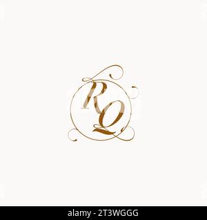 RQ uniquely wedding logo symbol of your marriage and you can use it on your wedding stationary Stock Vector