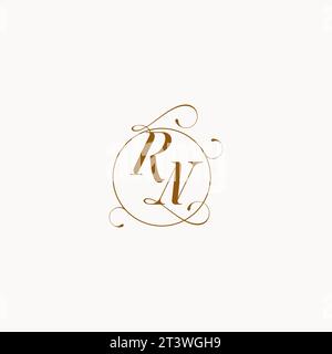 RN uniquely wedding logo symbol of your marriage and you can use it on your wedding stationary Stock Vector