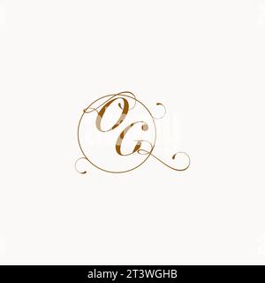 OG uniquely wedding logo symbol of your marriage and you can use it on your wedding stationary Stock Vector