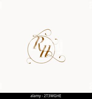 RH uniquely wedding logo symbol of your marriage and you can use it on your wedding stationary Stock Vector