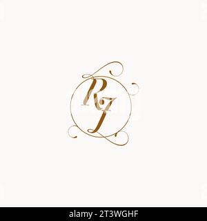 RJ uniquely wedding logo symbol of your marriage and you can use it on your wedding stationary Stock Vector